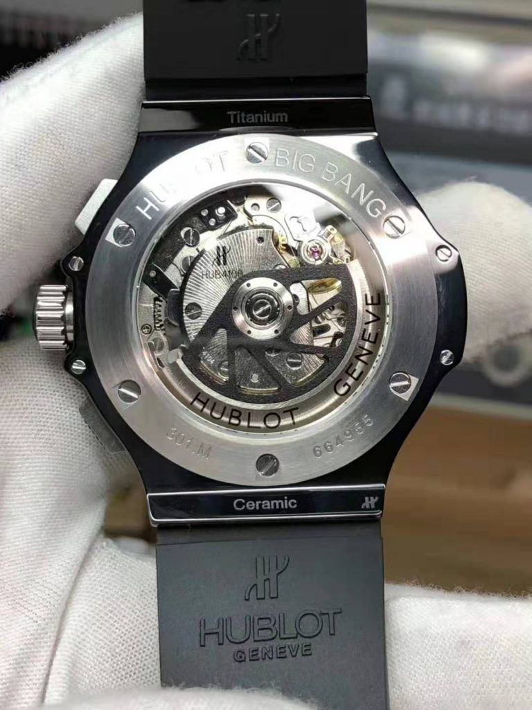 HUBLOT REPLICA BIG BANG CERAMIC WATCH WITH TITANIUM BEZEL CLONE HUB4100 MOVEMENT - immagine 7
