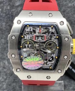RICHARD MILLE REPLICA RM11-03 CRYSTAL SKELETON DIAL WITH RED RUBBER STRAP