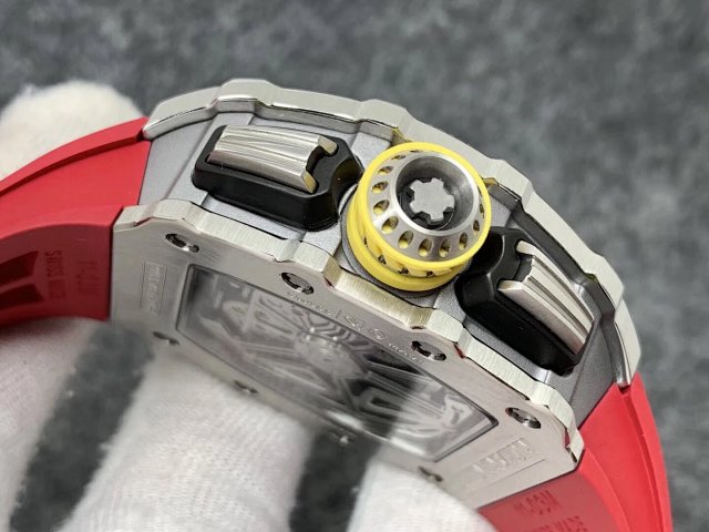 RICHARD MILLE REPLICA RM11-03 CRYSTAL SKELETON DIAL WITH RED RUBBER STRAP - immagine 7