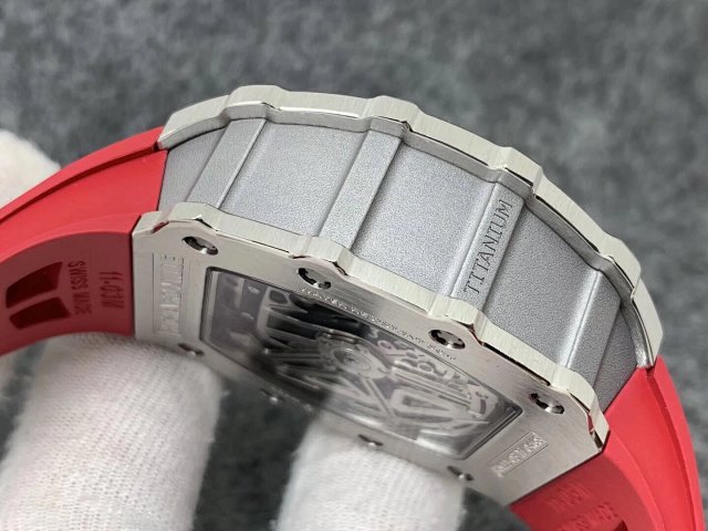 RICHARD MILLE REPLICA RM11-03 CRYSTAL SKELETON DIAL WITH RED RUBBER STRAP - immagine 8