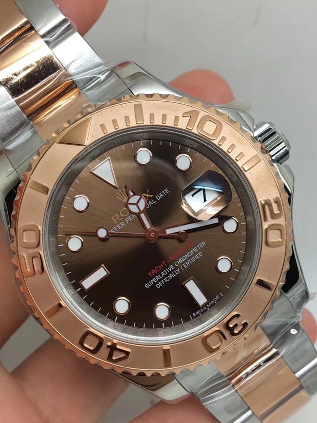 REPLICA ROLEX YACHTMASTER 40MM 126621 TWO TONE BROWN DIAL CLONE MOVEMENT - immagine 2