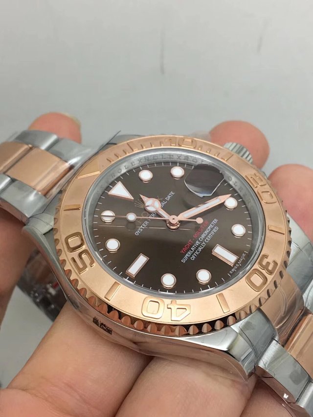REPLICA ROLEX YACHTMASTER 40MM 126621 TWO TONE BROWN DIAL CLONE MOVEMENT - immagine 3