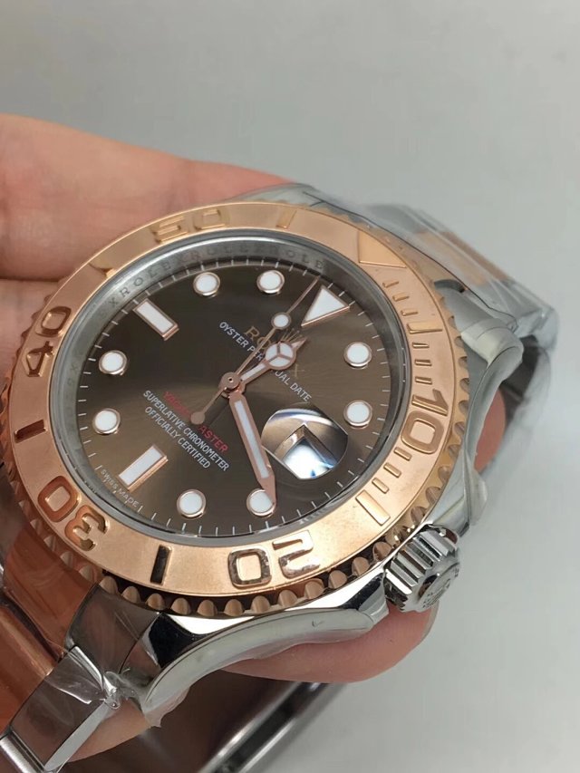 REPLICA ROLEX YACHTMASTER 40MM 126621 TWO TONE BROWN DIAL CLONE MOVEMENT - immagine 4