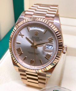 Alternative view of Rolex replica Day-Date 40 228235 Rose Gold sundust dial