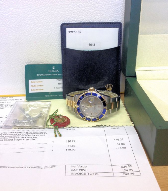 Rolex replica Submariner Date 16613 Bi-Colour Serti blue dial - immagine 5