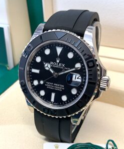 Alternative view of Rolex replica Yacht-Master 42 226659 White Gold oysterflex black dial