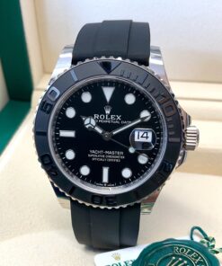 Rolex replica Yacht-Master 42 226659 White Gold oysterflex black dial
