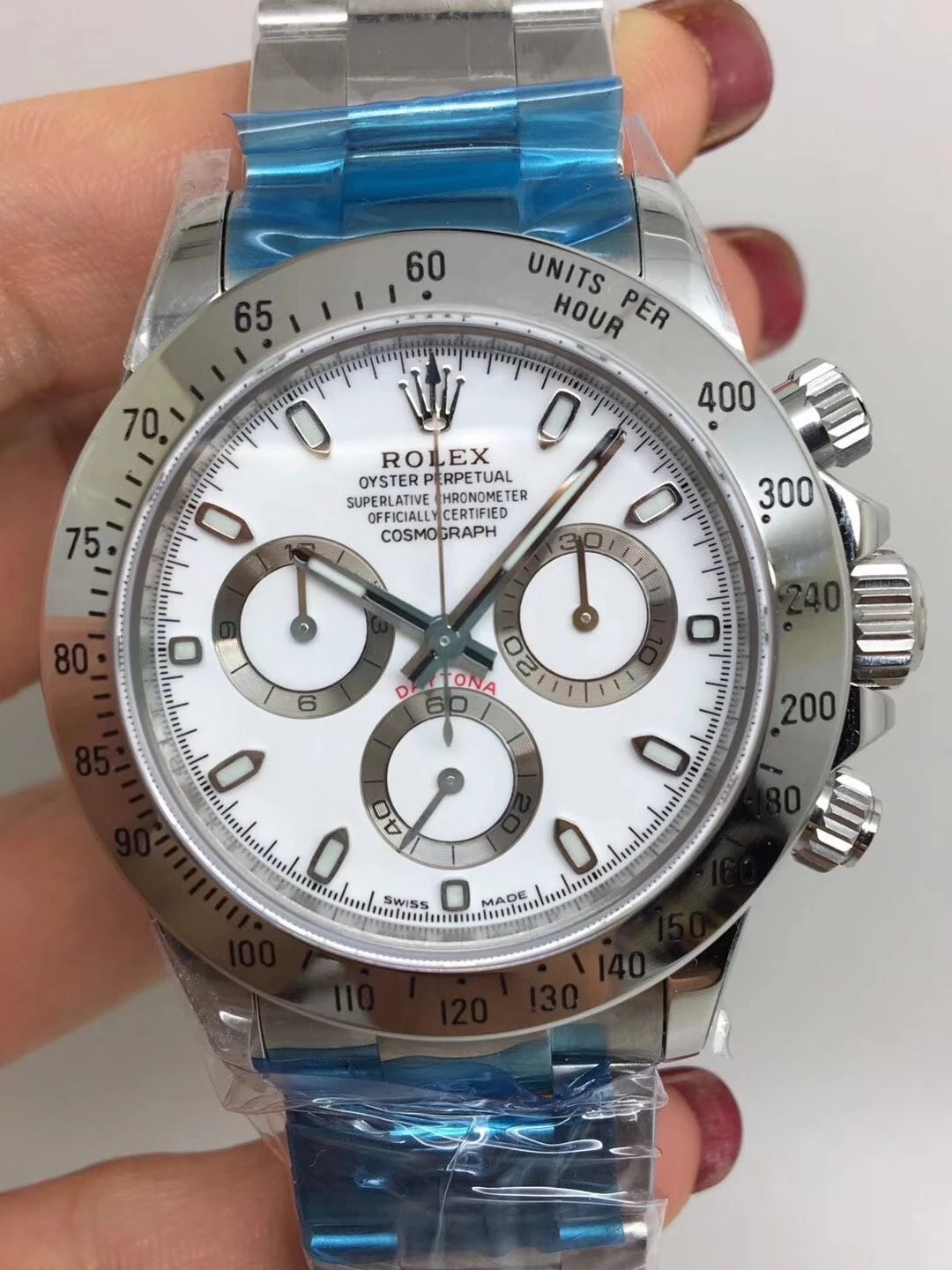 ROLEX REPLICA DAYTONA 116520 WHITE DIAL CLONE MOVEMENT 4130 - immagine 3