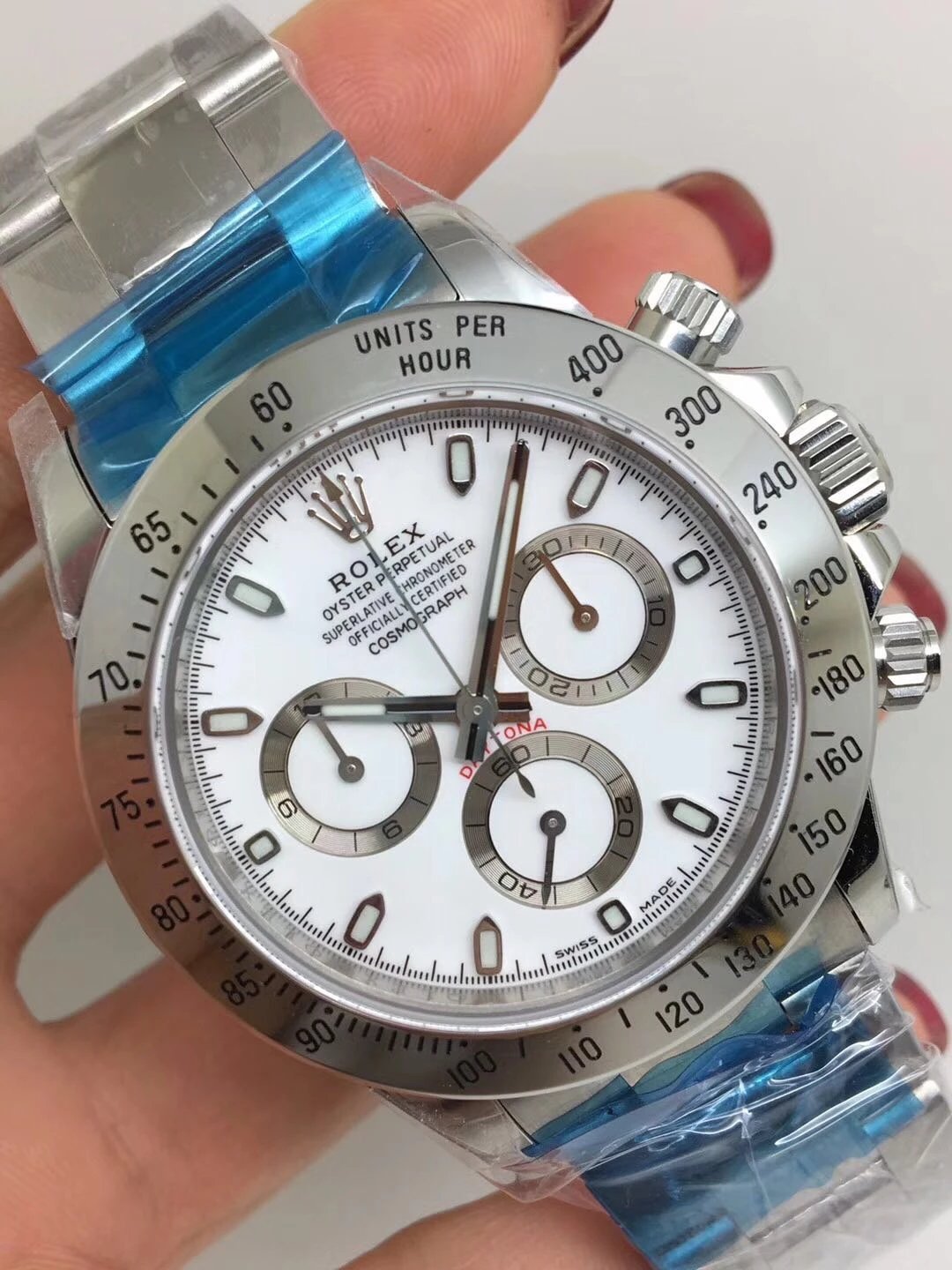 ROLEX REPLICA DAYTONA 116520 WHITE DIAL CLONE MOVEMENT 4130 - immagine 4