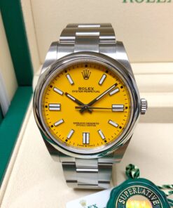 Rolex replica oyster perpetual 41 124300 yellow dial my2020
