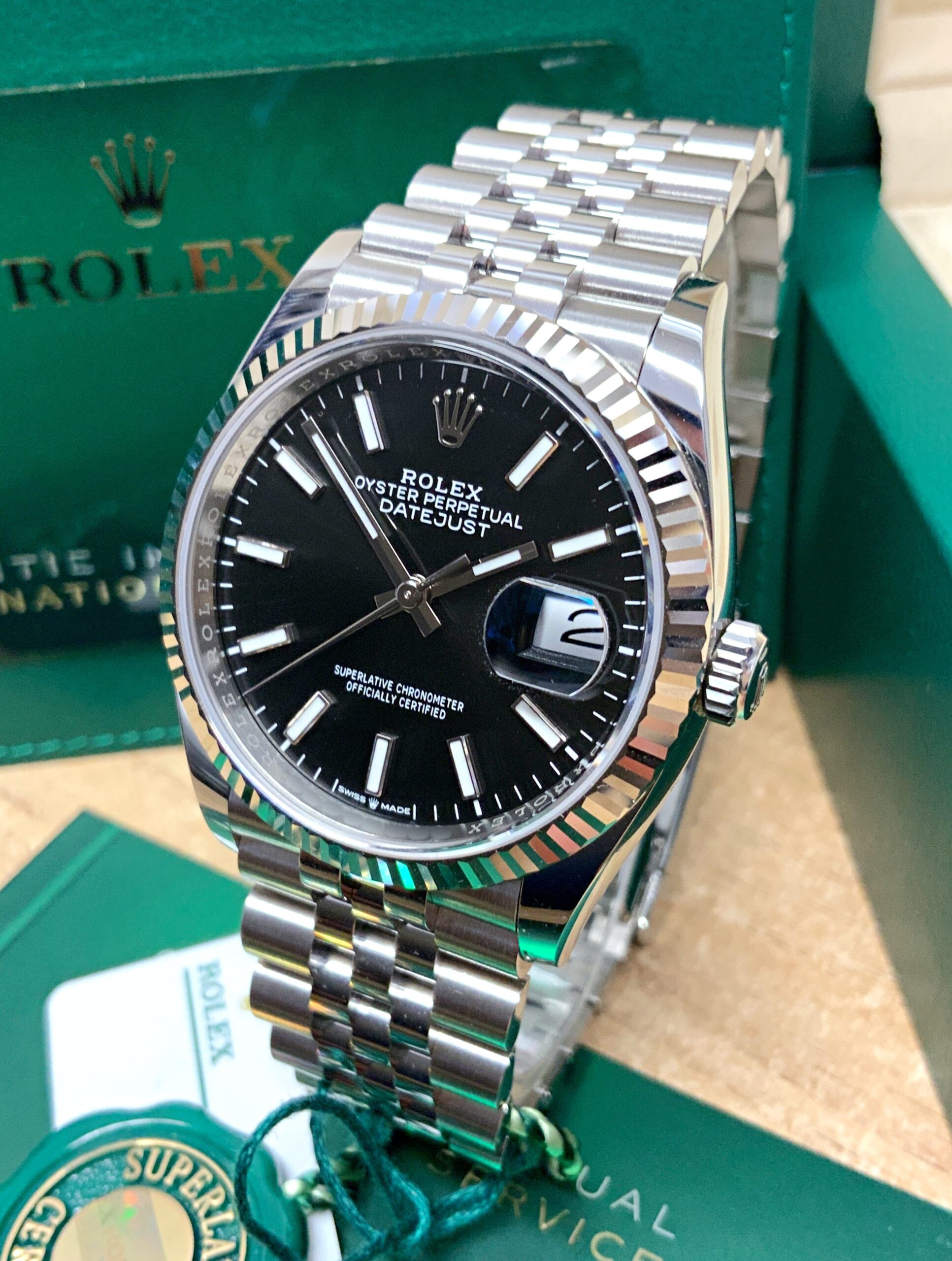 Rolex replica Datejust 126234 36mm Black Baton dial - immagine 2