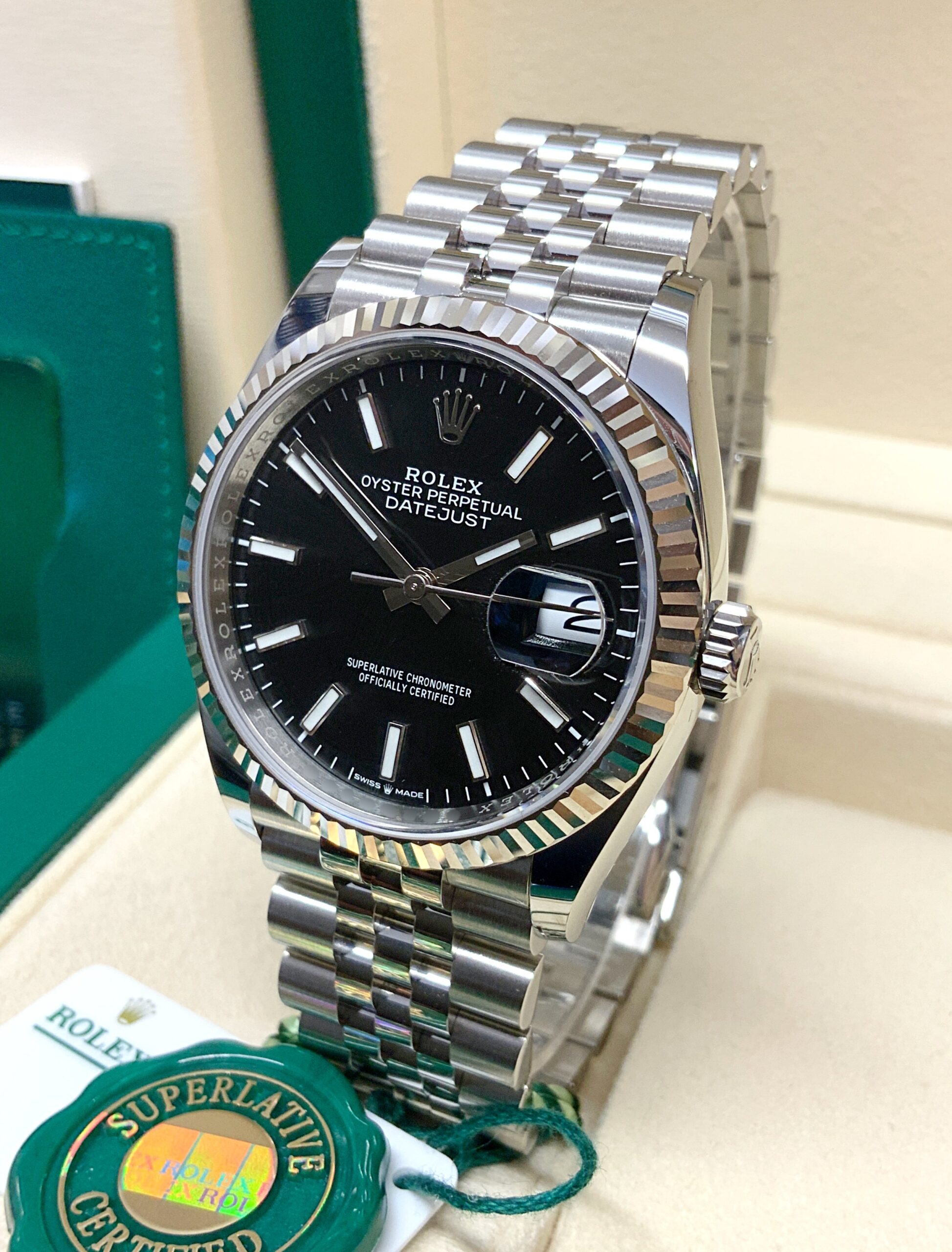 Rolex replica Datejust 126234 36mm Black Baton dial - immagine 8