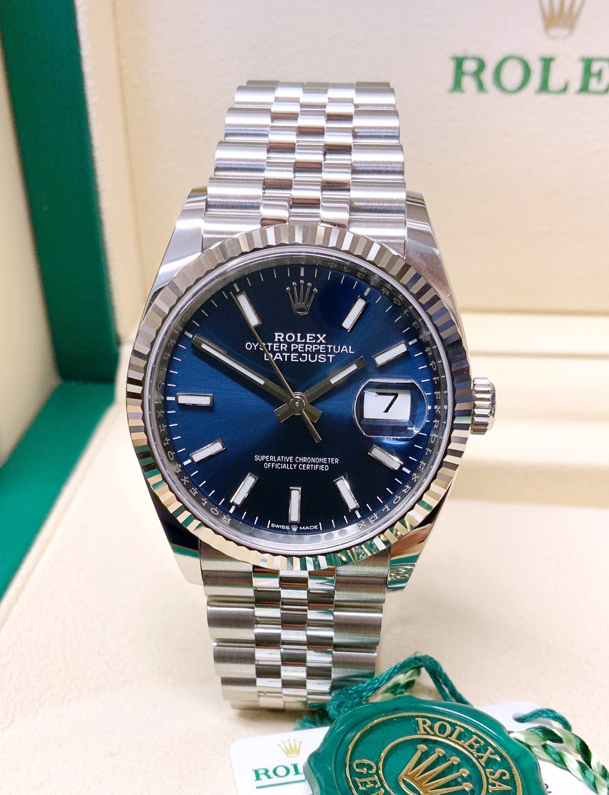 Rolex replica Datejust 36mm 126234 Blue Baton dial