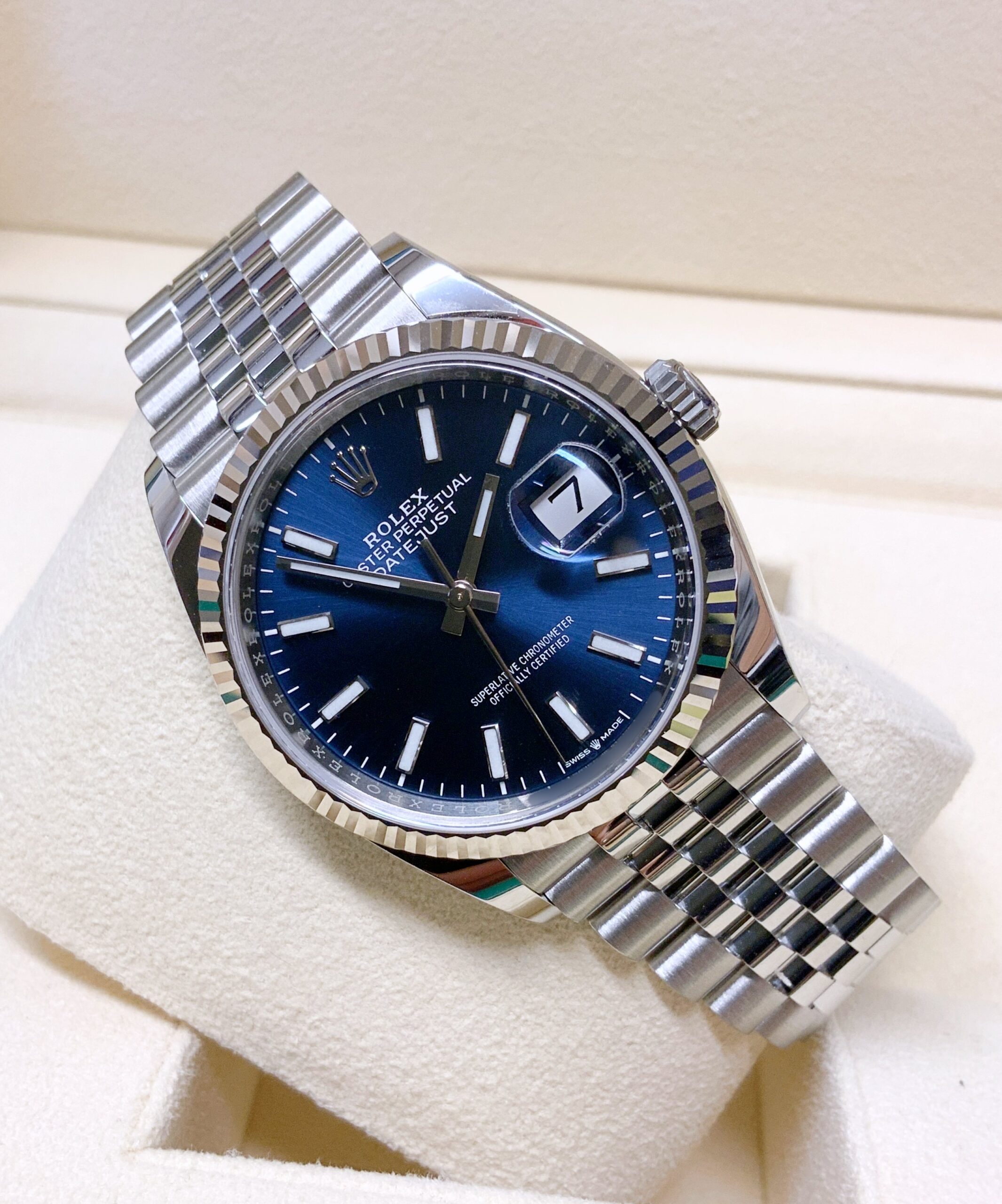 Rolex replica Datejust 36mm 126234 Blue Baton dial - immagine 6