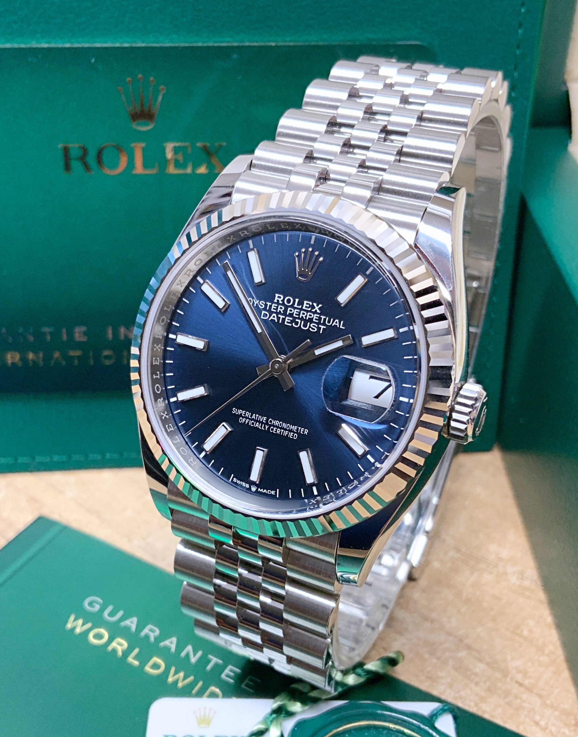 Rolex replica Datejust 36mm 126234 Blue Baton dial - immagine 8