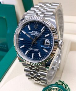 Alternative view of Rolex replica Datejust 36mm 126234 Blue Fluted Motif