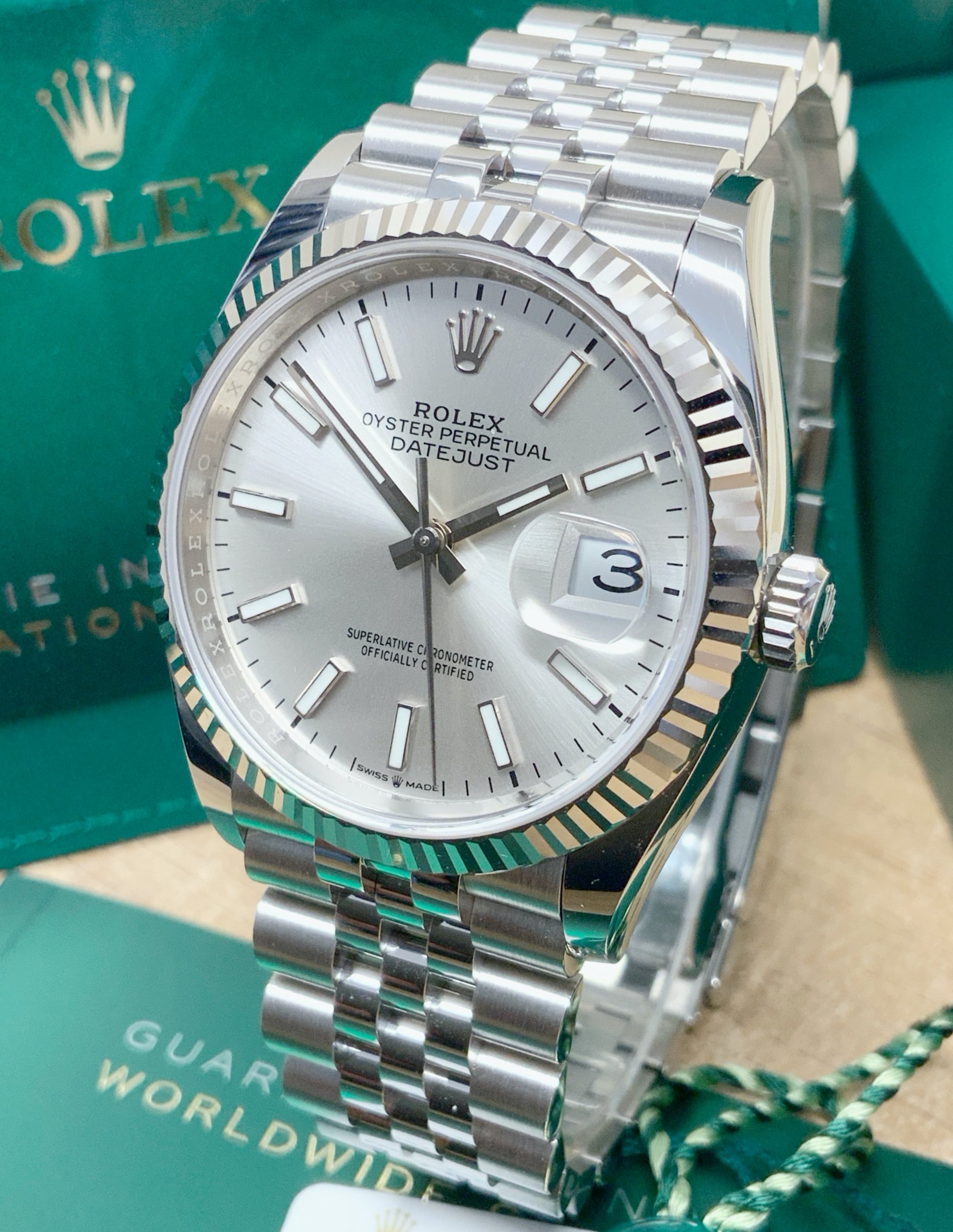 Rolex replica Datejust 36mm 126234 Silver Baton dial - immagine 3