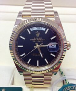 Alternative view of Rolex replica Day-Date 40 228238 Yellow Gold black dial