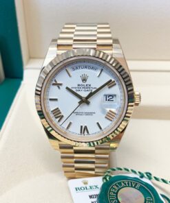 Rolex replica Day-Date 40 228238 Yellow Gold roman white dial