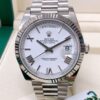 Rolex replica Day-Date 40 228239 White Gold white roman dial