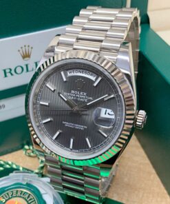 Alternative view of Rolex replica Day-Date 40 228239 White Gold rhodium tapisserie dial