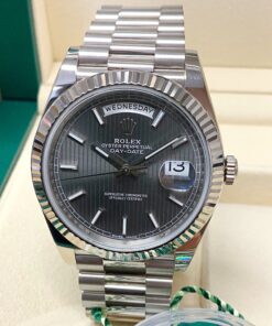 Rolex replica Day-Date 40 228239 White Gold rhodium tapisserie dial