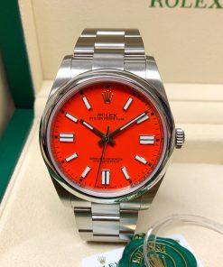 Rolex replica Oyster Perpetual 41 124300 Coral Dial