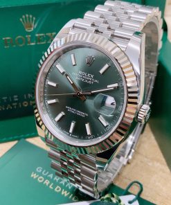 Alternative view of Rolex replica datejust 126234 mint green 41mm jubilee bracelet