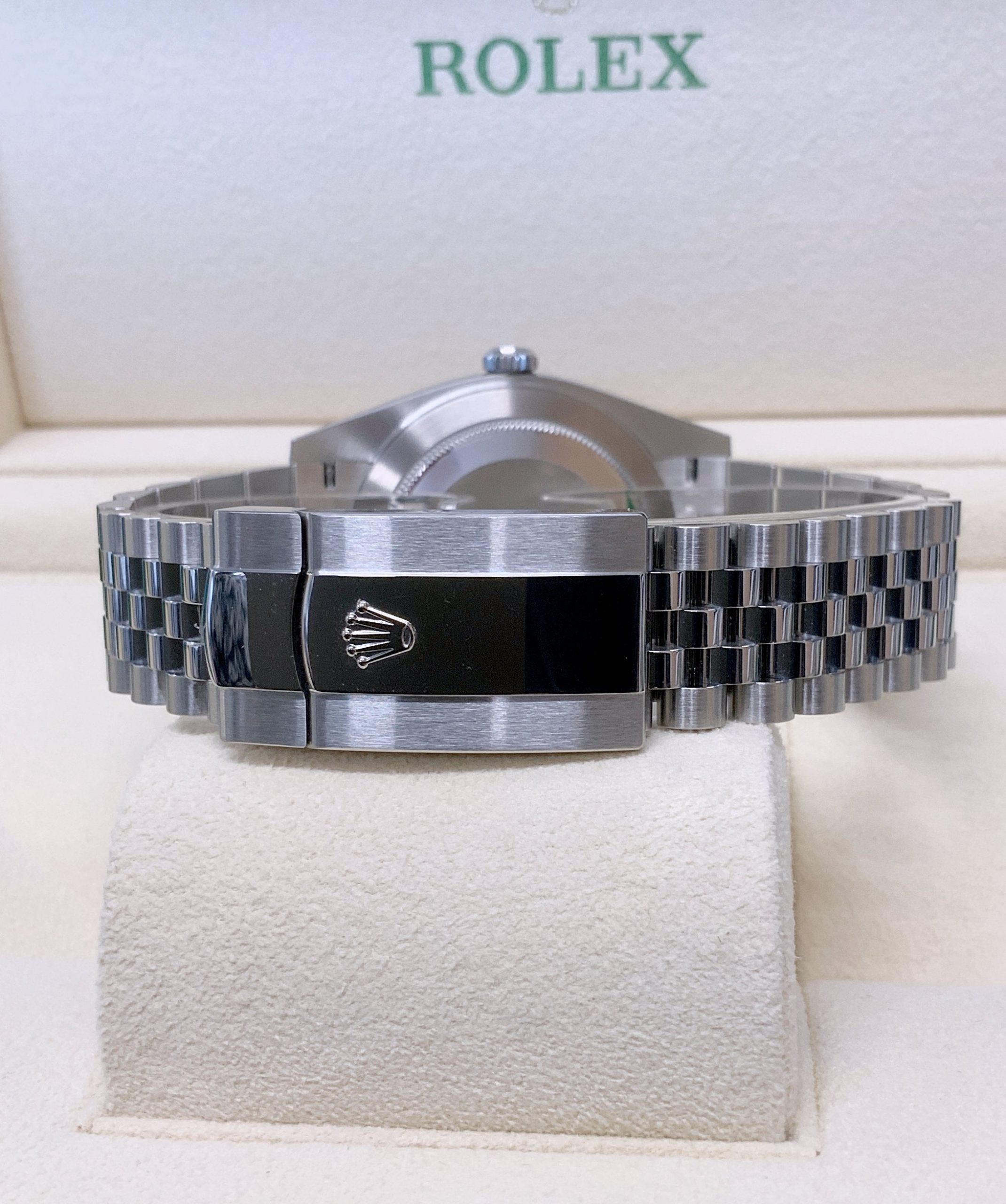Rolex replica datejust 126234 mint green 41mm jubilee bracelet - immagine 7
