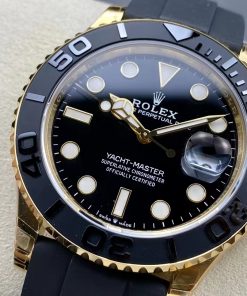 Alternative view of Rolex replica Yacht-Master 42 226658 Yellow Gold oysterflex black dial
