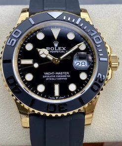 Rolex replica Yacht-Master 42 226658 Yellow Gold oysterflex black dial