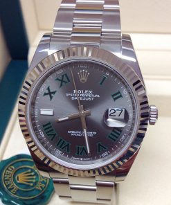 Alternative view of Rolex replica Datejust 41mm 126334 Wimbledon Dial oyster bracelet
