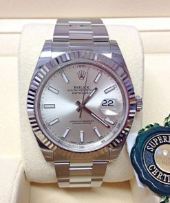 Alternative view of Rolex replica Datejust 41mm 126334 Silver Dial oyster steel