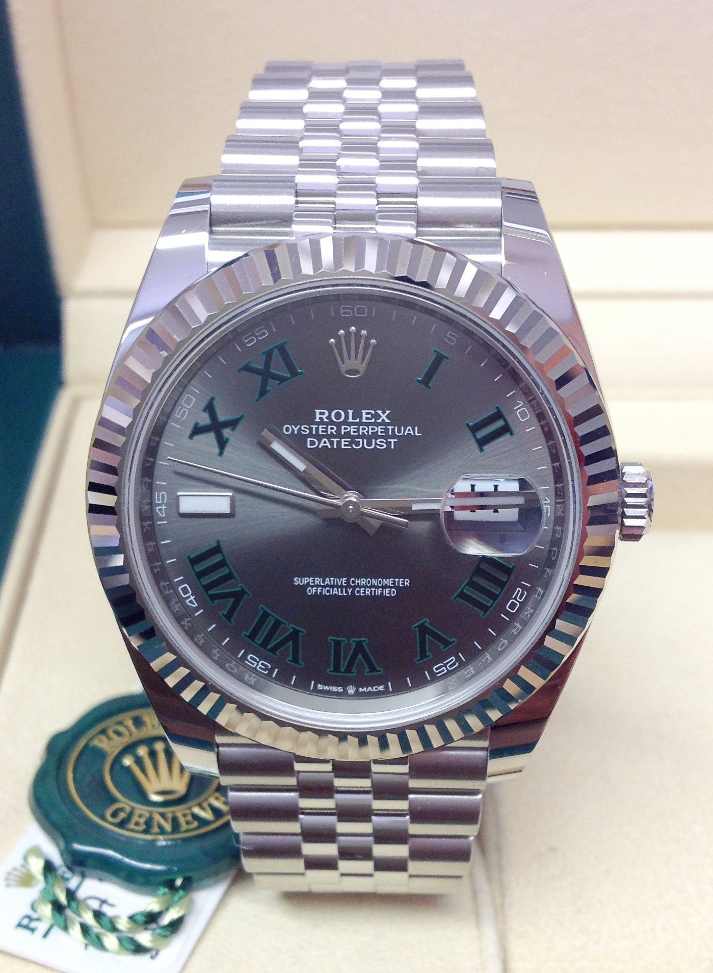 Rolex replica Datejust 41mm 126334 Wimbledon Dial oyster steel - immagine 8