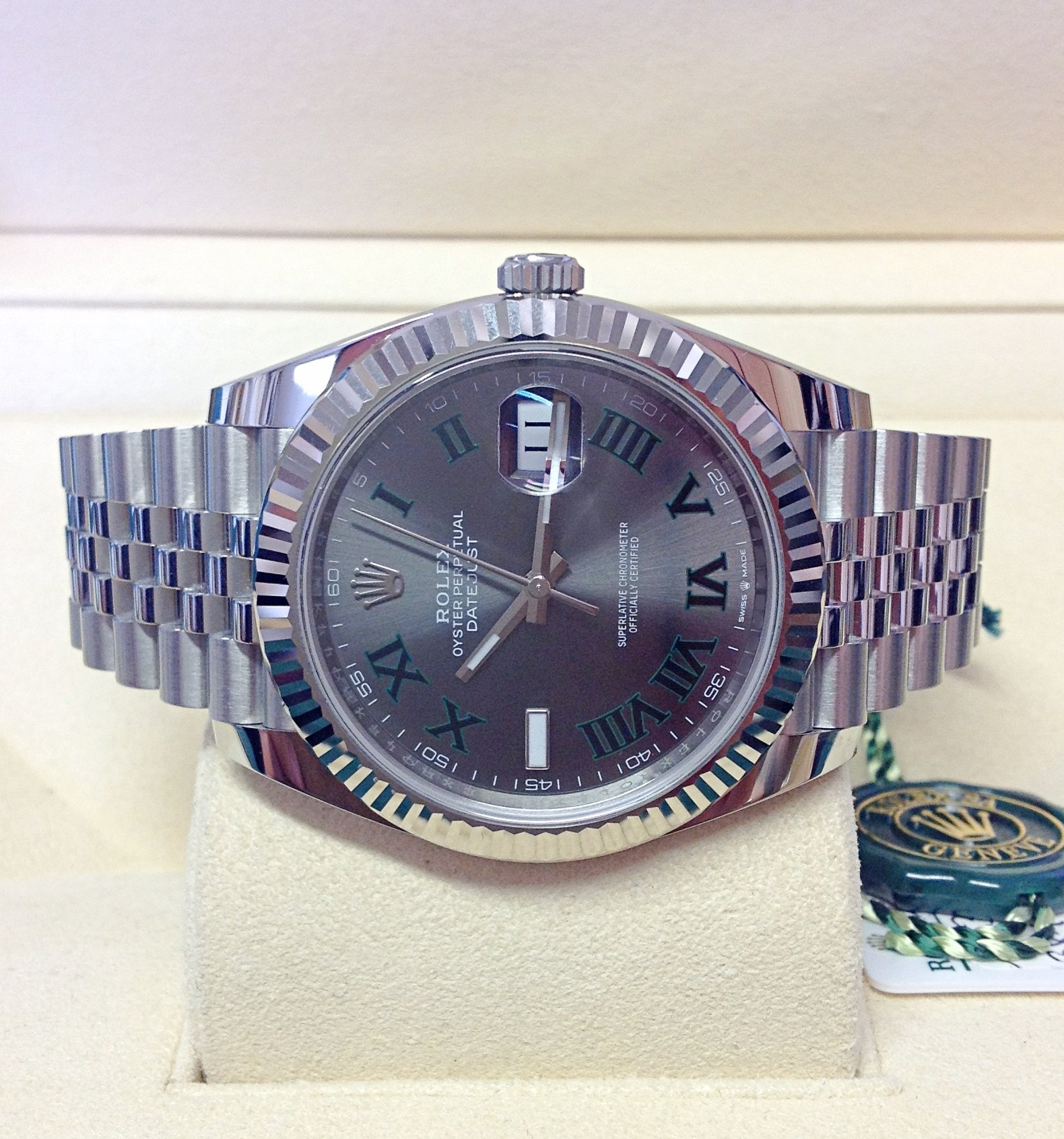 Rolex replica Datejust 41mm 126334 Wimbledon Dial oyster steel - immagine 3