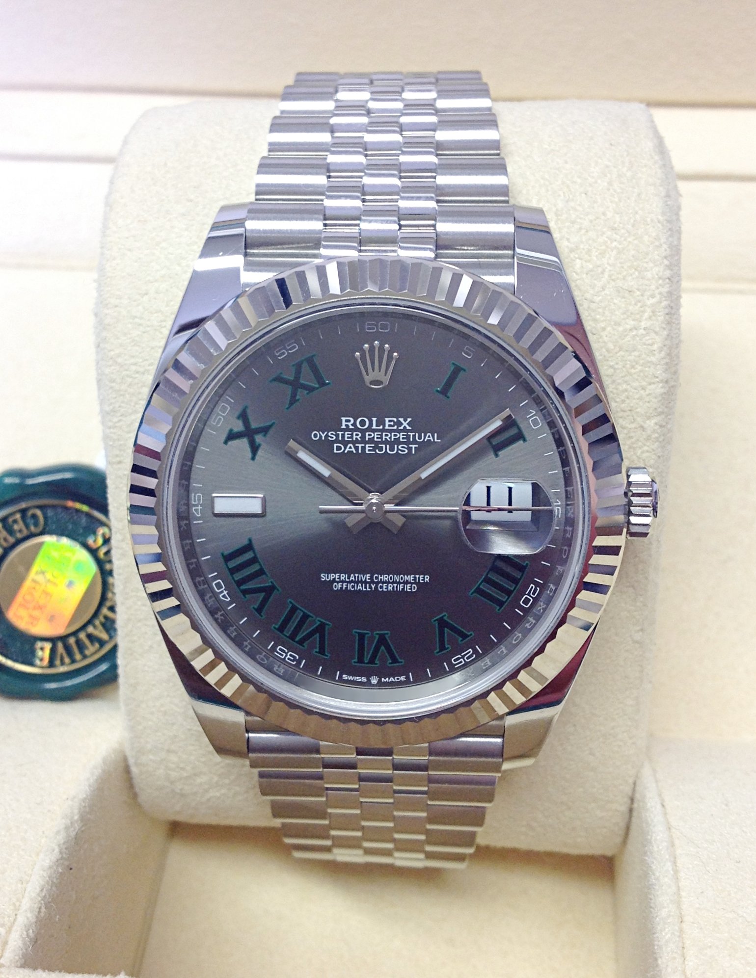 Rolex replica Datejust 41mm 126334 Wimbledon Dial oyster steel - immagine 5
