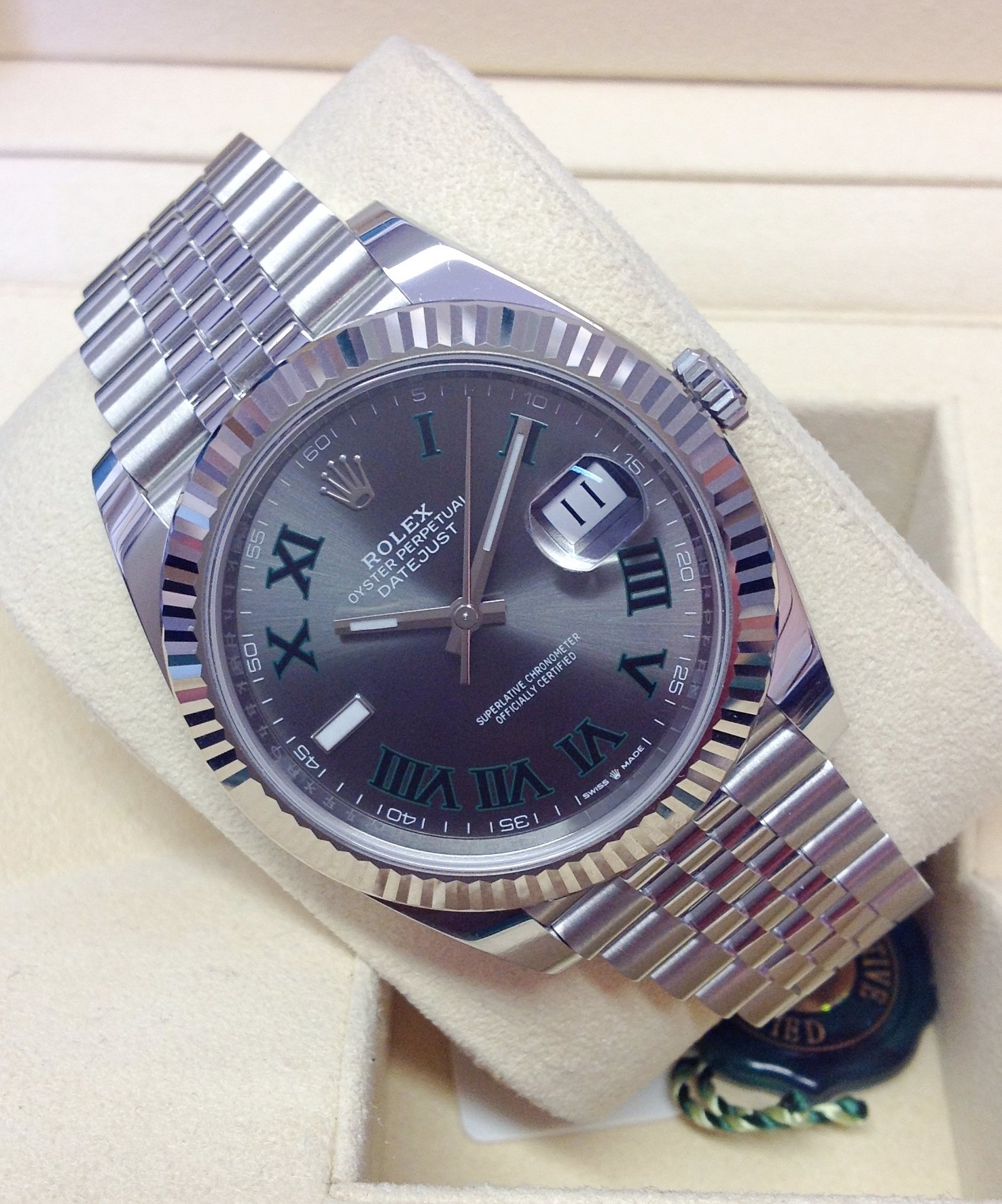 Rolex replica Datejust 41mm 126334 Wimbledon Dial oyster steel - immagine 7