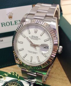 Alternative view of Rolex replica Datejust 41mm 126334 White Dial oyster steel