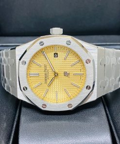Alternative view of Audemars Piguet replica royal oak 15202BC salmon dial clone movement