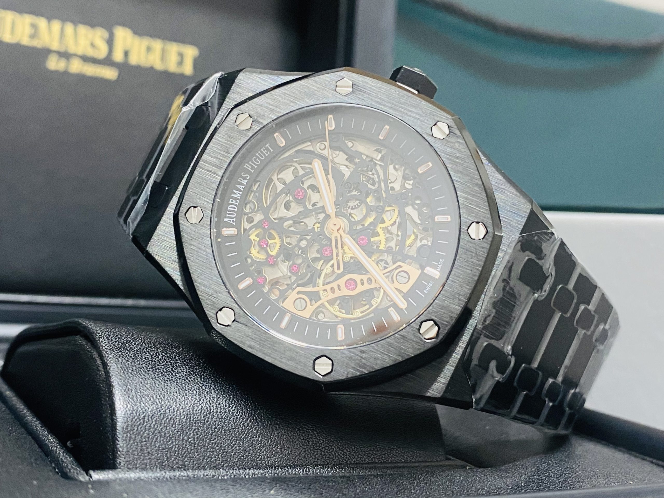 Audemars Piguet replica Royal Oak 15407 Double Balance Wheel Openworked PVD - immagine 2