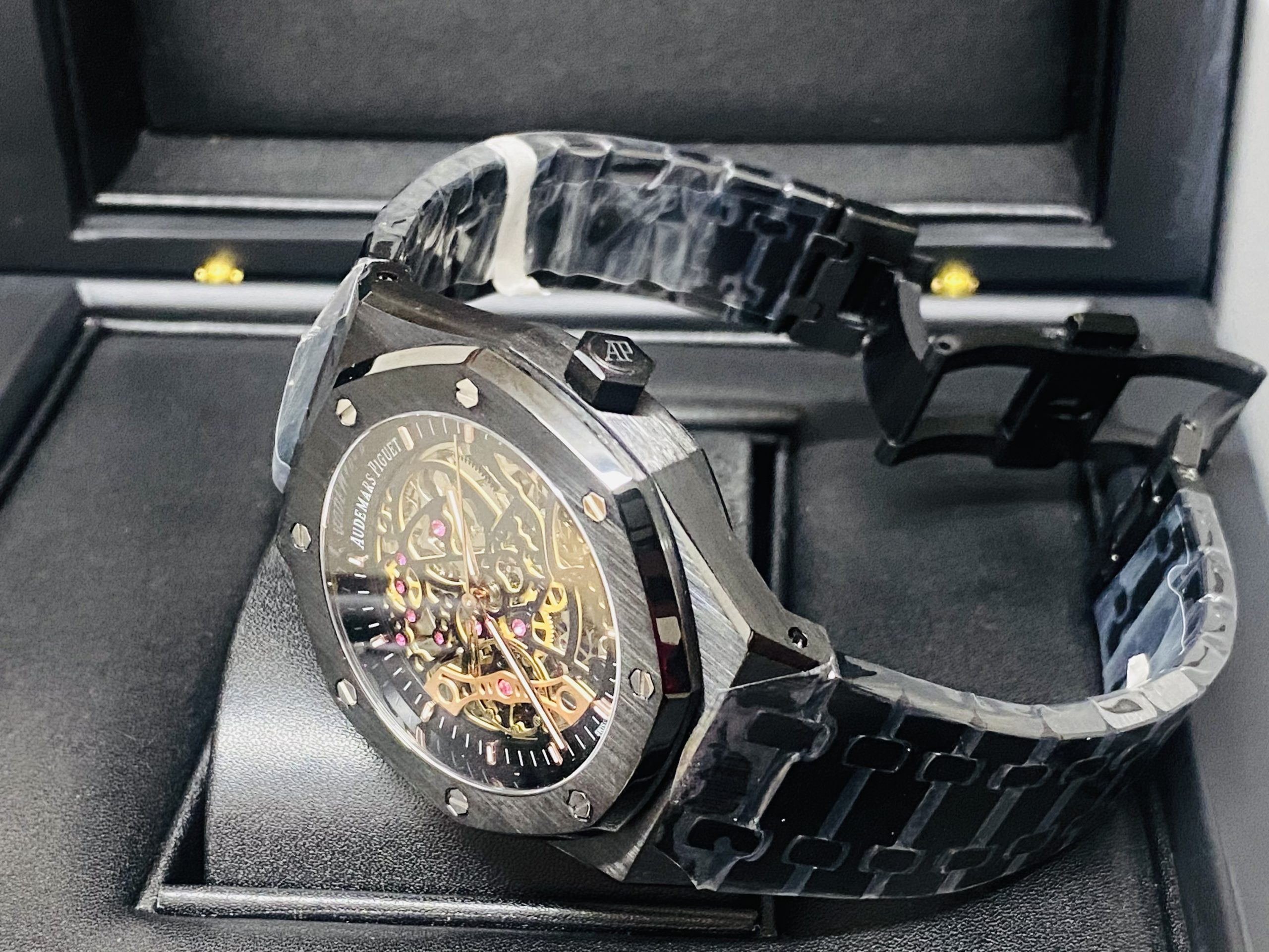 Audemars Piguet replica Royal Oak 15407 Double Balance Wheel Openworked PVD - immagine 3