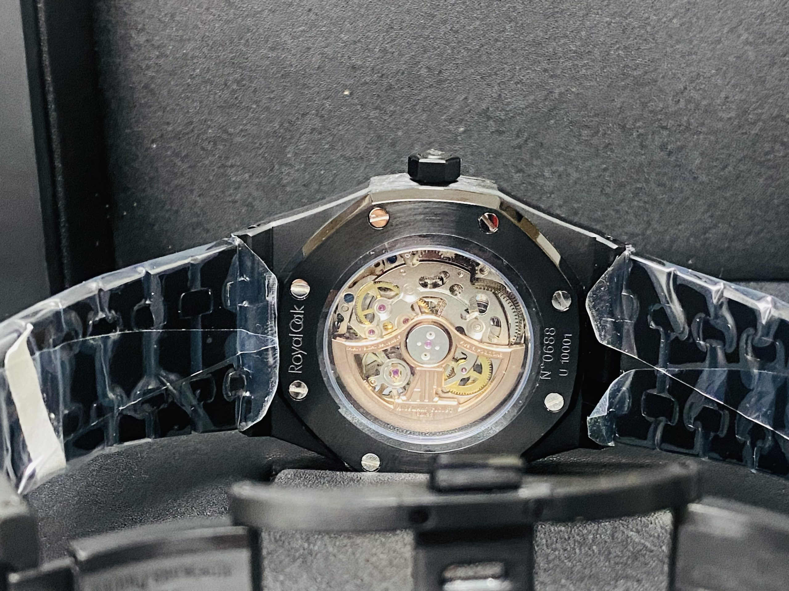 Audemars Piguet replica Royal Oak 15407 Double Balance Wheel Openworked PVD - immagine 4