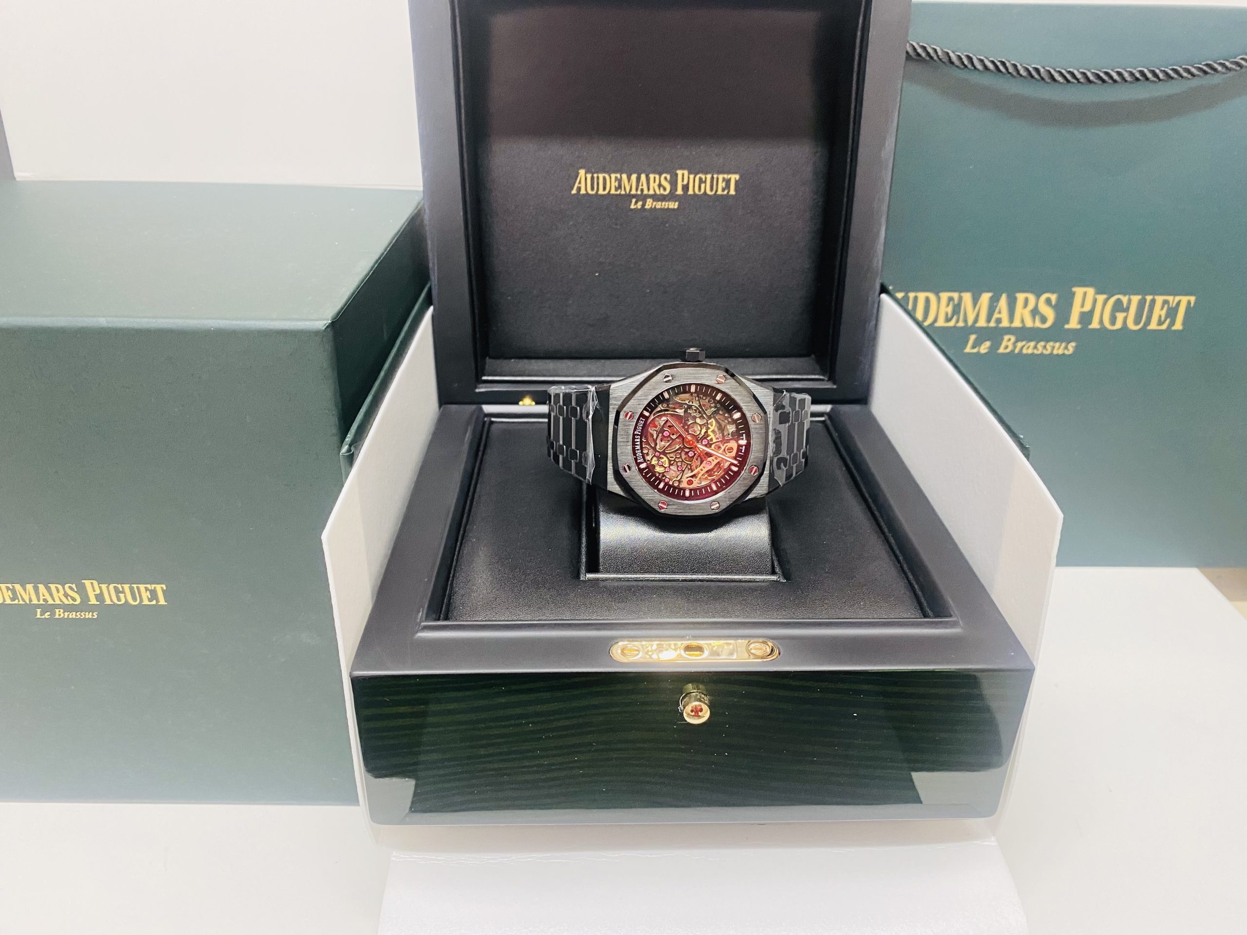 Audemars Piguet replica Royal Oak 15407 Double Balance Wheel Openworked PVD - immagine 10