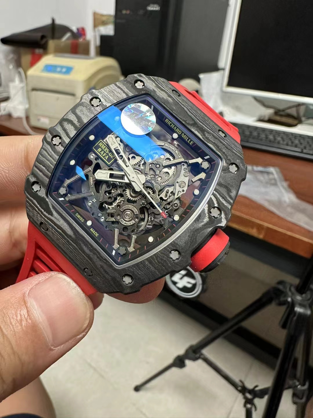 Richard Mille replica Rafa Nadal RM35-01 carbon red strap - immagine 4