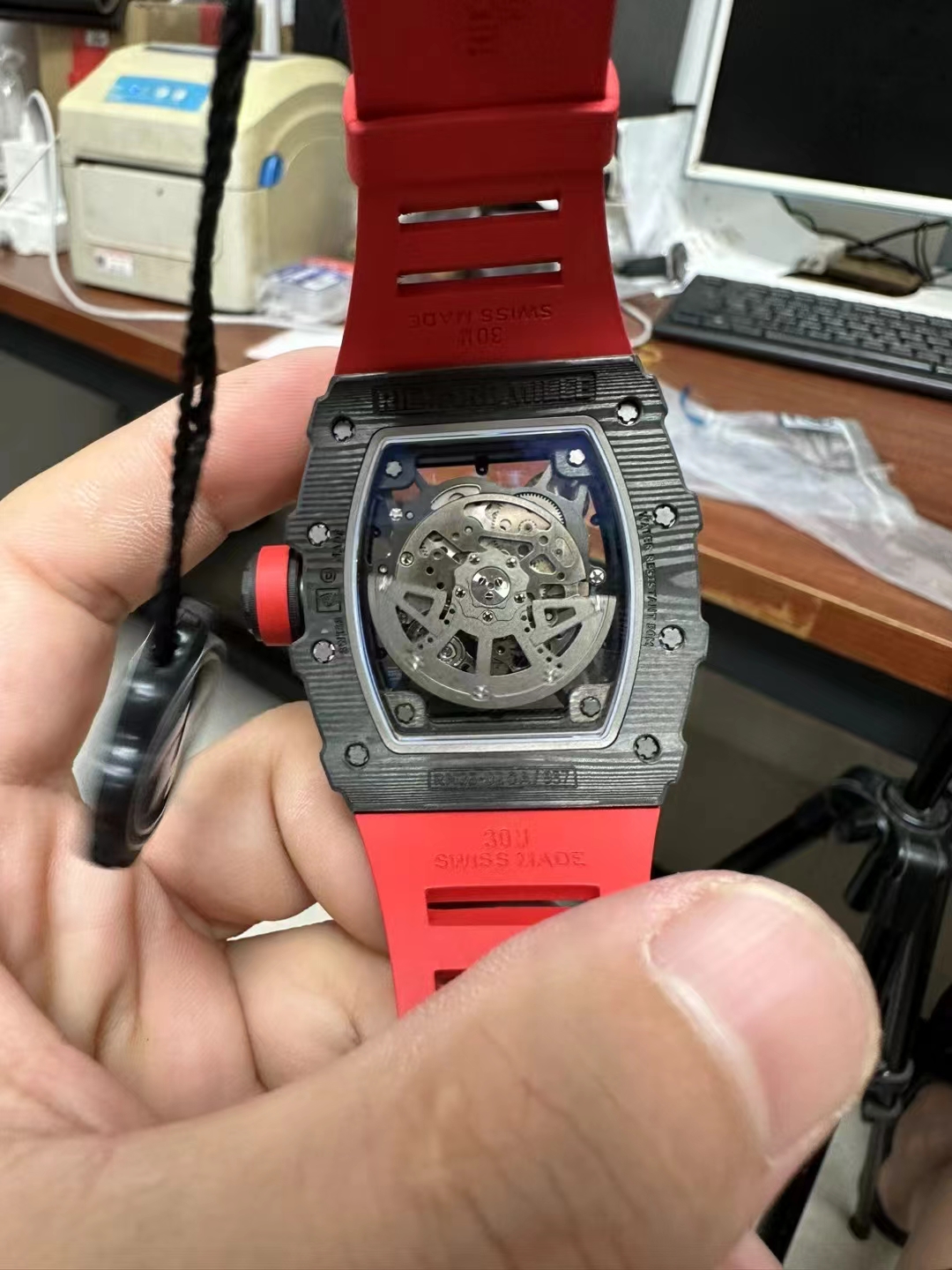 Richard Mille replica Rafa Nadal RM35-01 carbon red strap - immagine 8