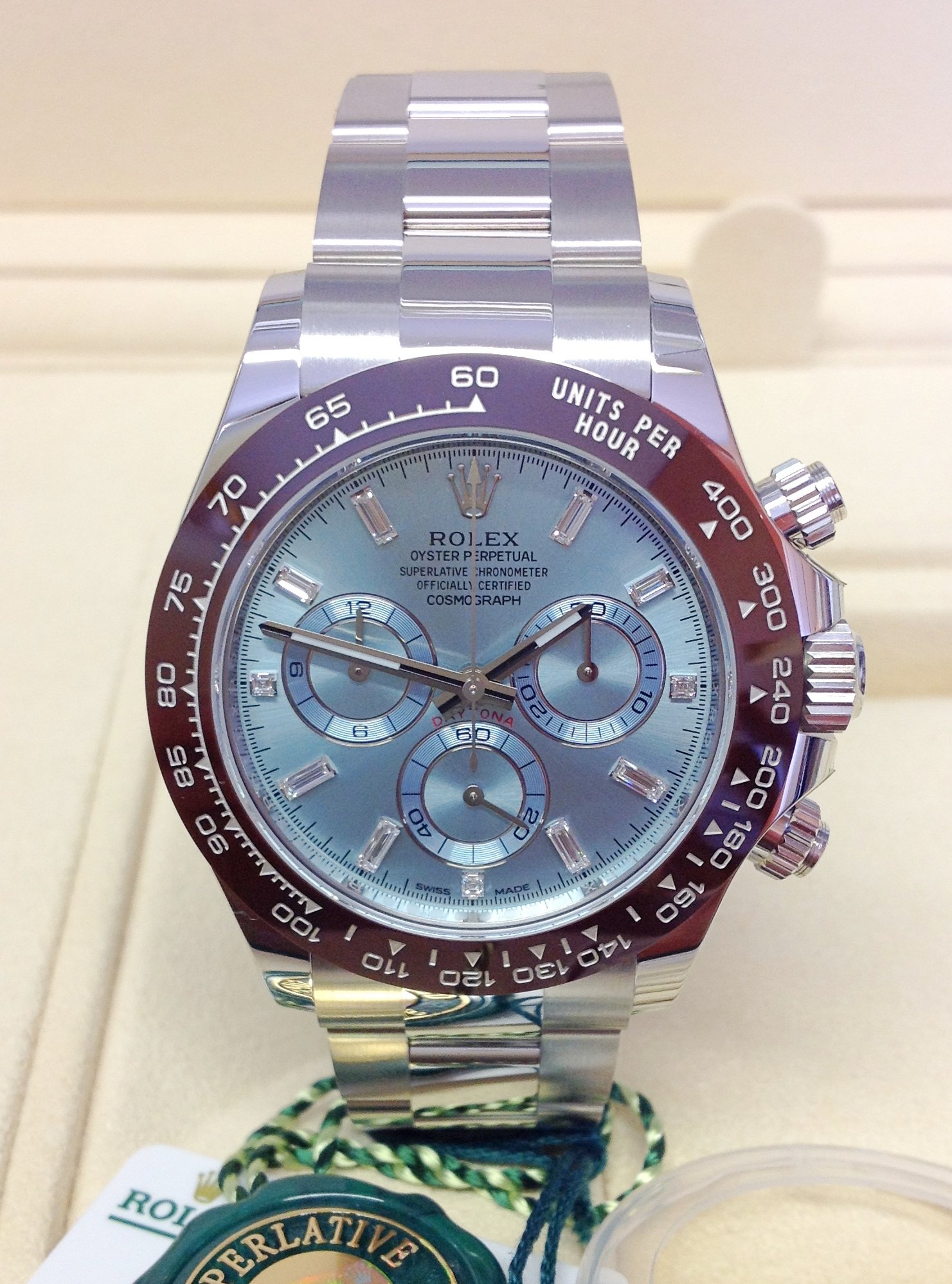 Rolex replica Daytona 116506 Platinum Ice Baguette Dial
