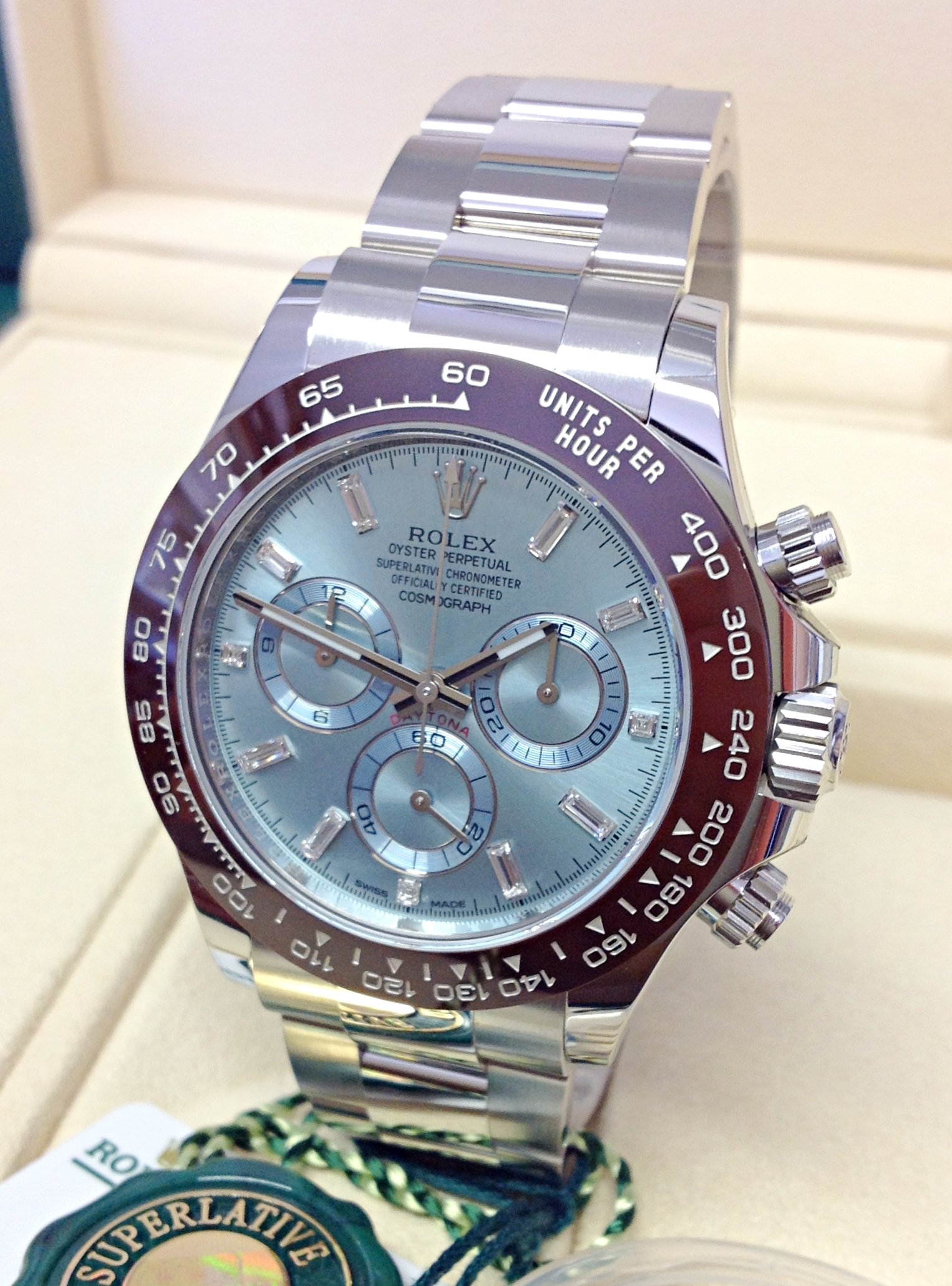 Rolex replica Daytona 116506 Platinum Ice Baguette Dial - immagine 4