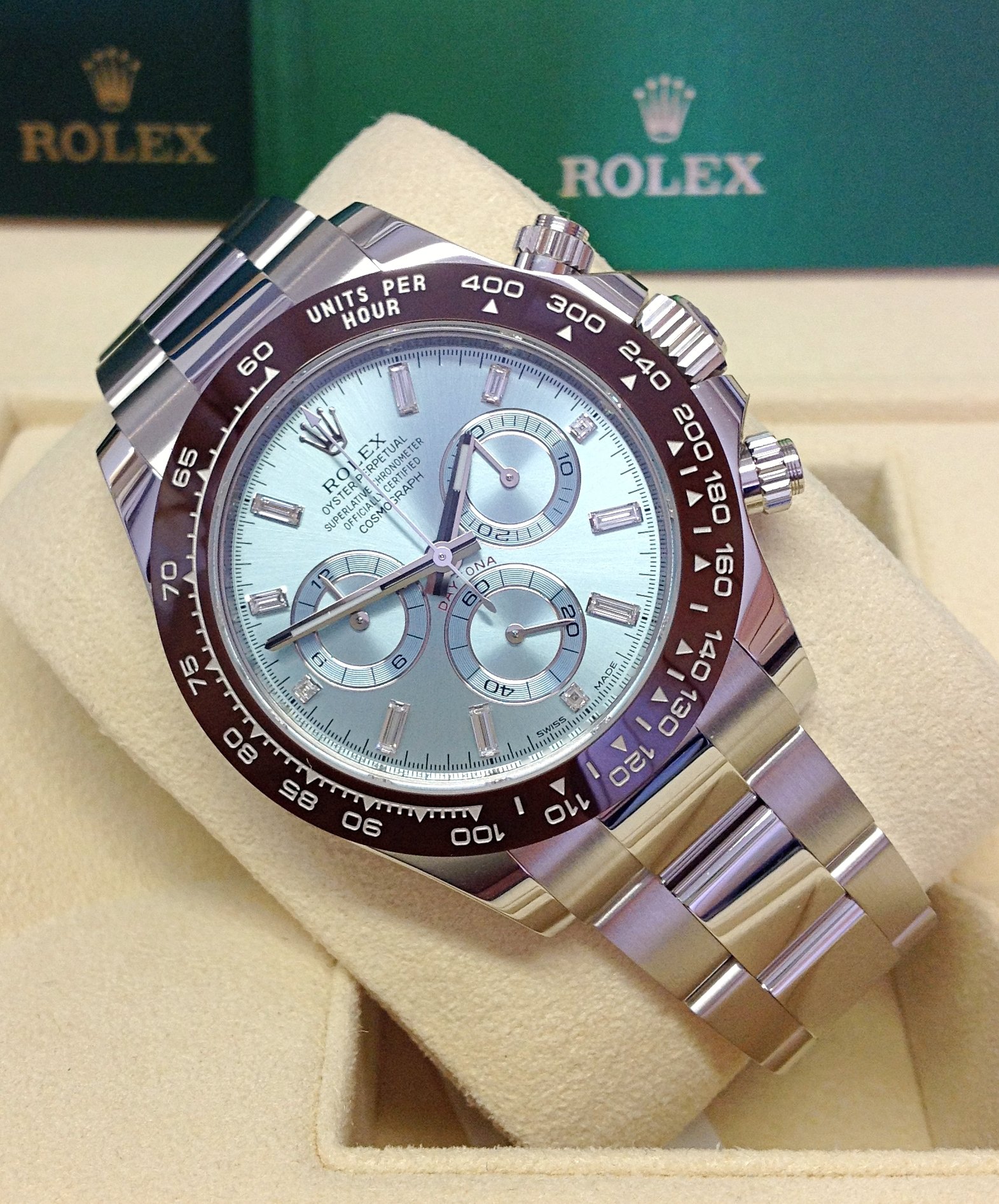 Rolex replica Daytona 116506 Platinum Ice Baguette Dial - immagine 3