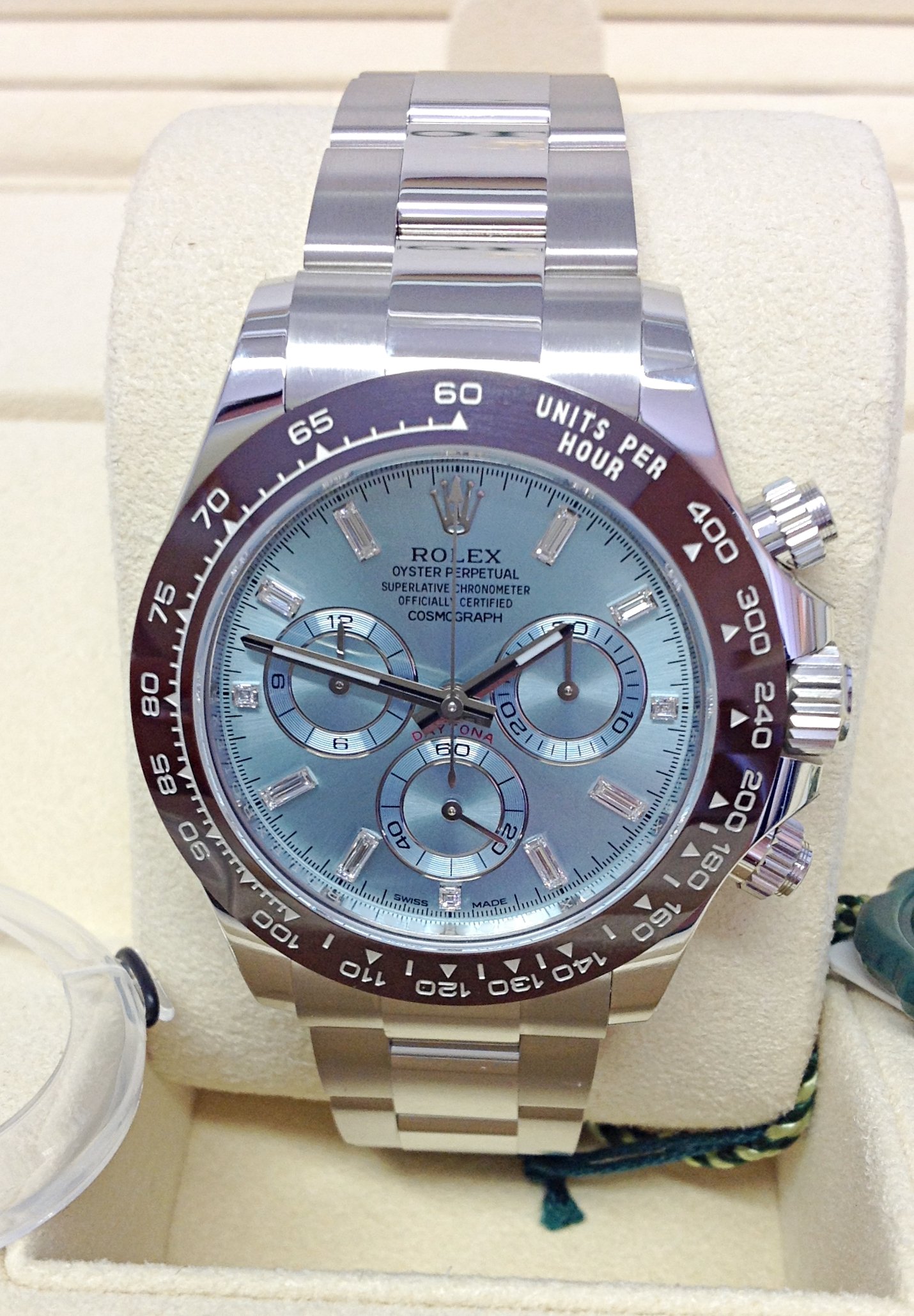 Rolex replica Daytona 116506 Platinum Ice Baguette Dial - immagine 2