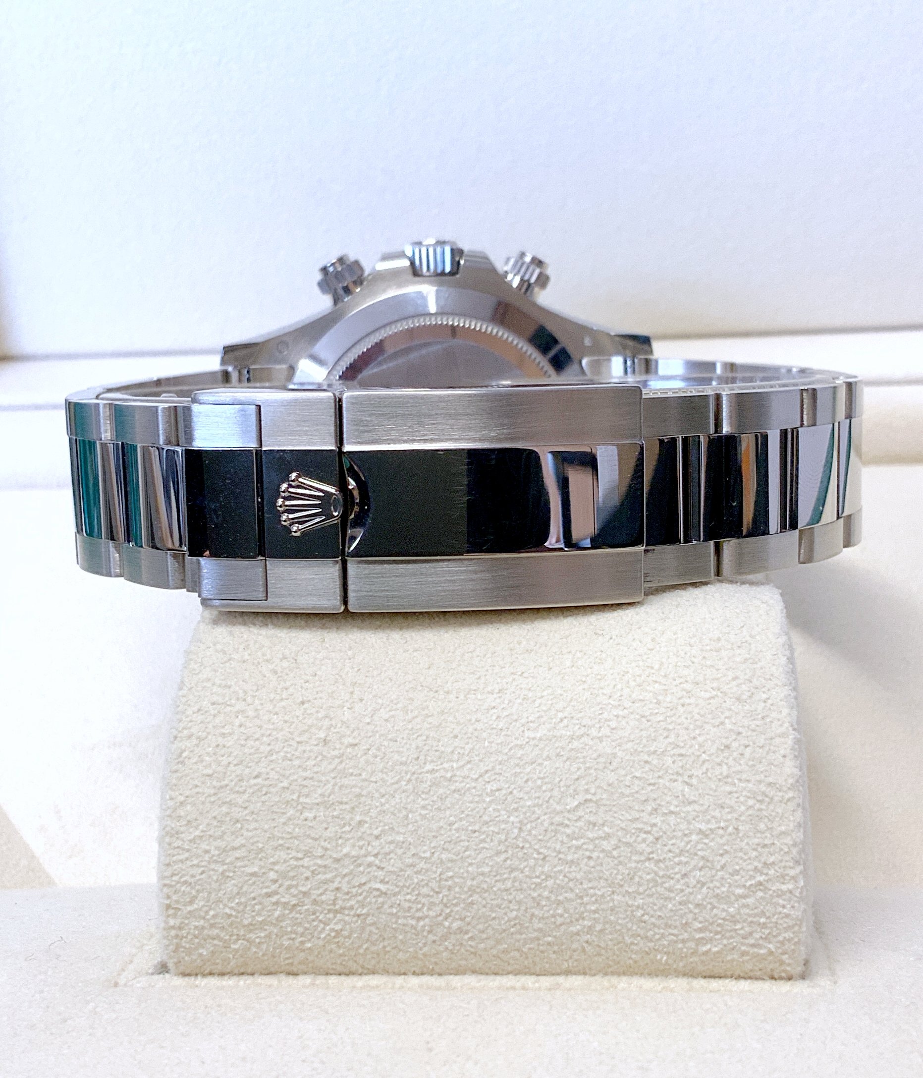 Rolex replica daytona 116509 white gold black diamond dial - immagine 8
